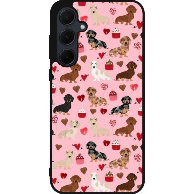Samsung Galaxy A56 Case Hülle - Silikon schwarz Valentine 2024 puppy love