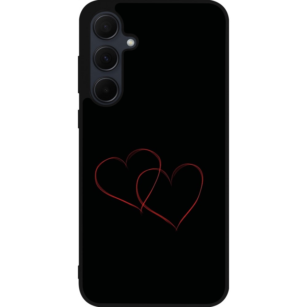 Coque Samsung Galaxy A56 - Silicone rigide noir Valentine 2023 attached heart