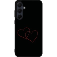 Coque Samsung Galaxy A56 - Silicone rigide noir Valentine 2023 attached heart