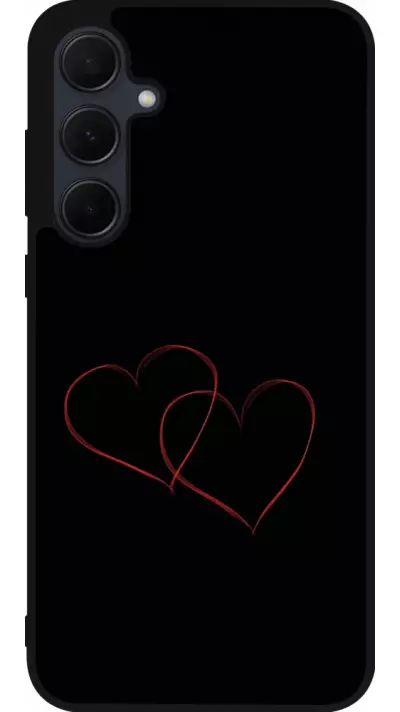 Coque Samsung Galaxy A56 - Silicone rigide noir Valentine 2023 attached heart