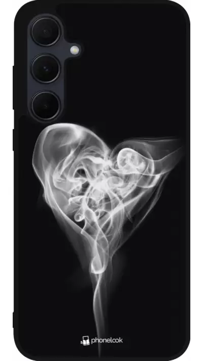 Coque Samsung Galaxy A56 - Silicone rigide noir Valentine 2022 Black Smoke