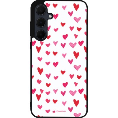Coque Samsung Galaxy A56 - Silicone rigide noir Valentine 2022 Many pink hearts