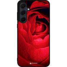 Coque Samsung Galaxy A56 - Silicone rigide noir Valentine 2022 Rose