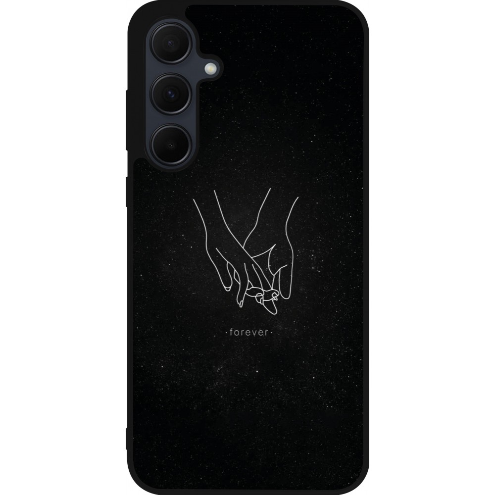 Coque Samsung Galaxy A56 - Silicone rigide noir Valentine 2023 hands forever