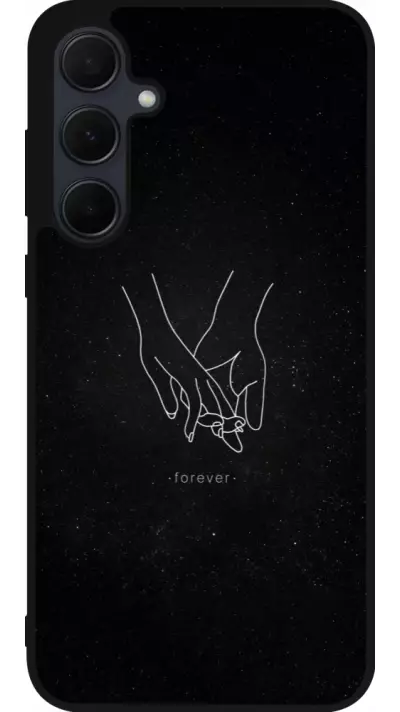 Coque Samsung Galaxy A56 - Silicone rigide noir Valentine 2023 hands forever