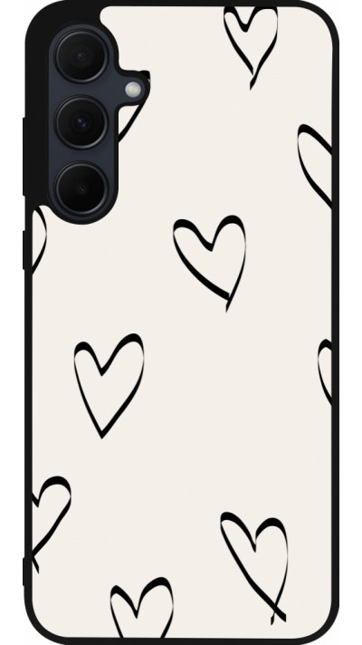 Coque Samsung Galaxy A56 - Silicone rigide noir Valentine 2023 minimalist hearts