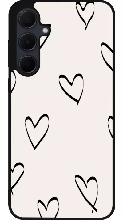 Coque Samsung Galaxy A56 - Silicone rigide noir Valentine 2023 minimalist hearts