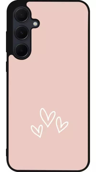 Coque Samsung Galaxy A56 - Silicone rigide noir Valentine 2023 three minimalist hearts