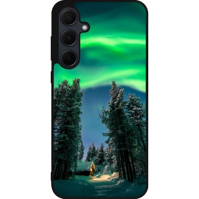 Samsung Galaxy A56 Case Hülle - Silikon schwarz Winter 22 Northern Lights