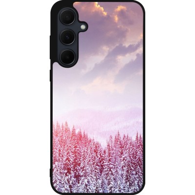 Samsung Galaxy A56 Case Hülle - Silikon schwarz Winter 22 Pink Forest