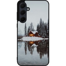Samsung Galaxy A56 Case Hülle - Silikon schwarz Winter 25 Winter house forest afternoon