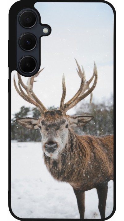 Samsung Galaxy A56 Case Hülle - Silikon schwarz Winter 25 Winter reindeer