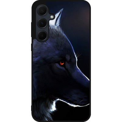 Coque Samsung Galaxy A56 - Silicone rigide noir Wolf Shape