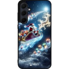 Coque Samsung Galaxy A56 - Silicone rigide noir Noël 2023 Père Noël enchanté