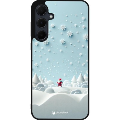 Coque Samsung Galaxy A56 - Silicone rigide noir Noël 2023 Petit Père Flocon