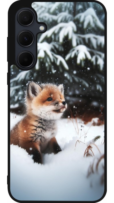 Samsung Galaxy A56 Case Hülle - Silikon schwarz Weihnachten 2023 Fuechslein Tanne