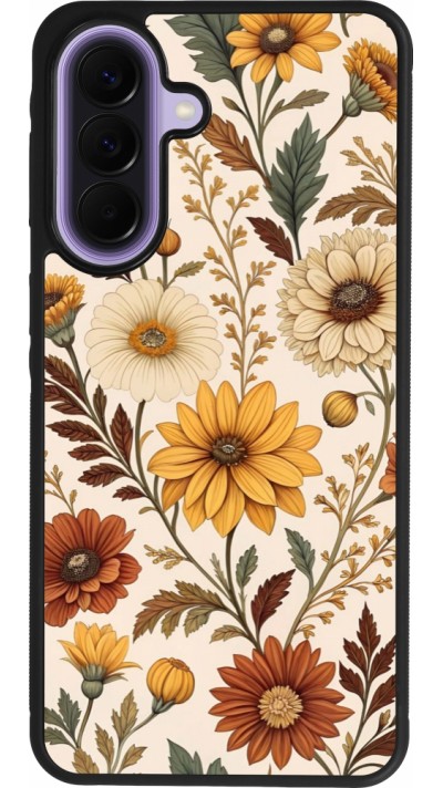 Samsung Galaxy A57 5G Case Hülle - Silikon schwarz Autumn 25 Flower pattern