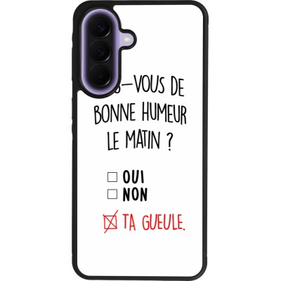 Coque Samsung Galaxy A57 5G - Silicone rigide noir Bonne humeur matin
