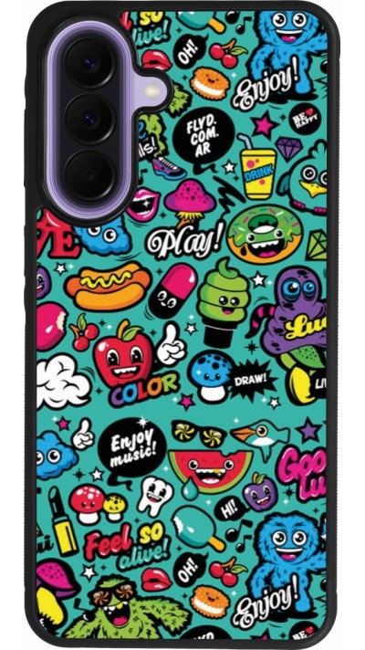 Samsung Galaxy A57 5G Case Hülle - Silikon schwarz Cartoons old school