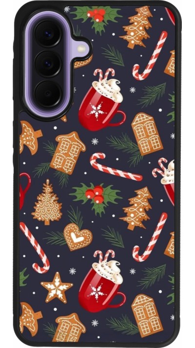 Samsung Galaxy A57 5G Case Hülle - Silikon schwarz Christmas 25 Pattern Gingerbread House