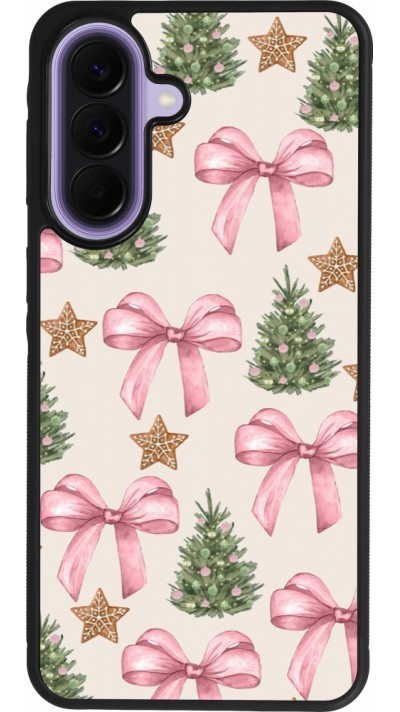 Samsung Galaxy A57 5G Case Hülle - Silikon schwarz Christmas 25 Vintage Ribbons