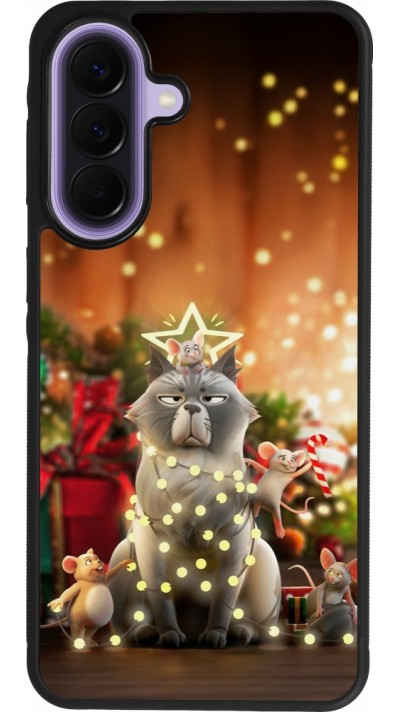 Samsung Galaxy A57 5G Case Hülle - Silikon schwarz Christmas 25 Xmas Cat
