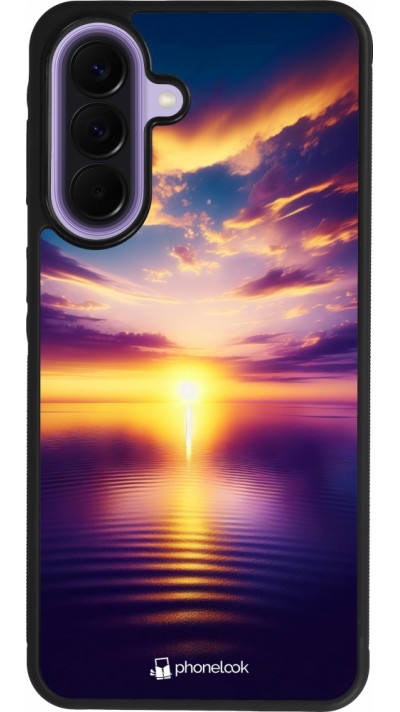 Samsung Galaxy A57 5G Case Hülle - Silikon schwarz Sonnenuntergang gelb violett