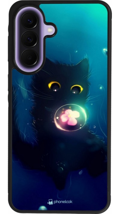 Samsung Galaxy A57 5G Case Hülle - Silikon schwarz Cute Cat Bubble