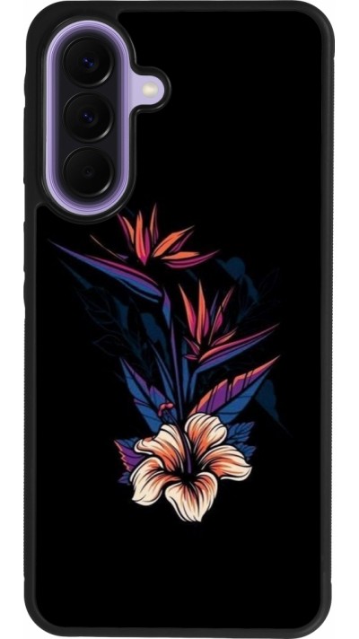 Samsung Galaxy A57 5G Case Hülle - Silikon schwarz Dark Flowers