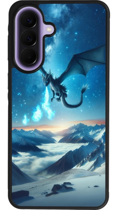 Samsung Galaxy A57 5G Case Hülle - Silikon schwarz Drache nächtliche Berg