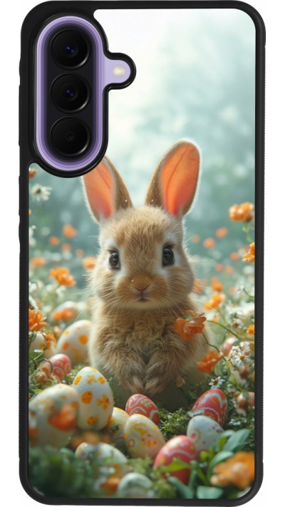 Samsung Galaxy A57 5G Case Hülle - Silikon schwarz Easter 2026 Rabbit in the garden