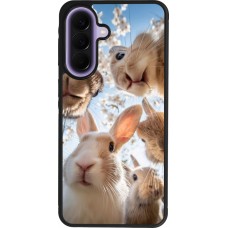 Samsung Galaxy A57 5G Case Hülle - Silikon schwarz Easter 2026 Rabbits
