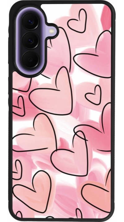 Samsung Galaxy A57 5G Case Hülle - Silikon schwarz Easter 2023 pink hearts