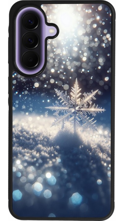 Samsung Galaxy A57 5G Case Hülle - Silikon schwarz Schneeflocke Solar Glanz