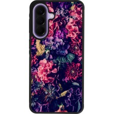 Samsung Galaxy A57 5G Case Hülle - Silikon schwarz Flowers Dark