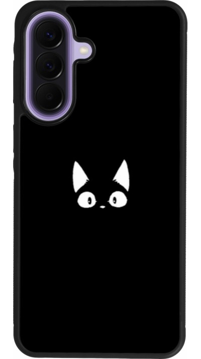 Samsung Galaxy A57 5G Case Hülle - Silikon schwarz Funny cat on black