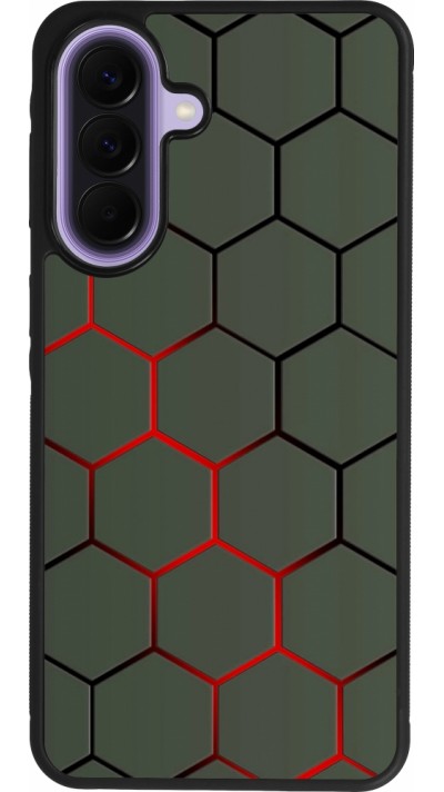 Samsung Galaxy A57 5G Case Hülle - Silikon schwarz Geometric Line red