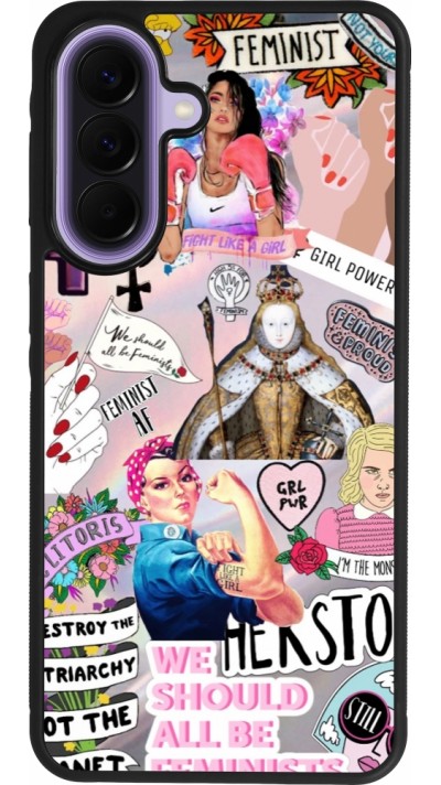 Samsung Galaxy A57 5G Case Hülle - Silikon schwarz Girl Power Collage