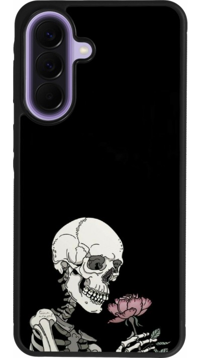 Samsung Galaxy A57 5G Case Hülle - Silikon schwarz Halloween 2023 rose and skeleton