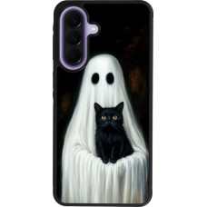 Samsung Galaxy A57 5G Case Hülle - Silikon schwarz Halloween 2025 Ghost with black cat