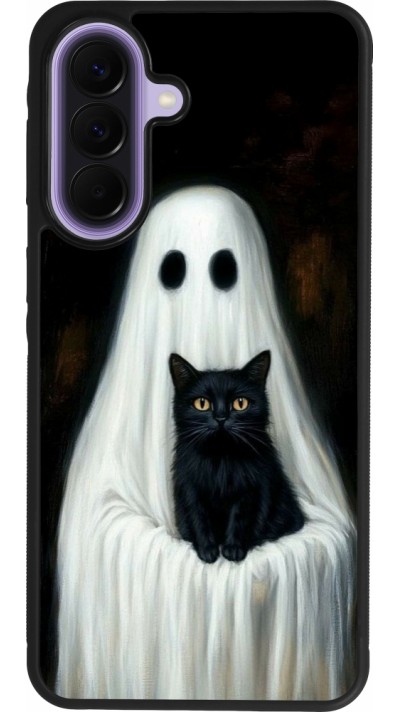 Samsung Galaxy A57 5G Case Hülle - Silikon schwarz Halloween 2025 Ghost with black cat