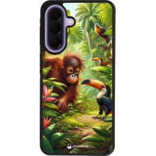 Samsung Galaxy A57 5G Case Hülle - Silikon schwarz Tropischer Dschungel Tayrona