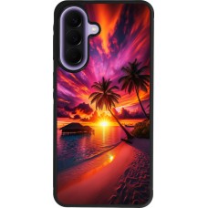 Samsung Galaxy A57 5G Case Hülle - Silikon schwarz Malediven Abenddämmerung Glückseligkeit