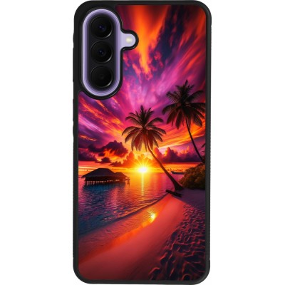 Samsung Galaxy A57 5G Case Hülle - Silikon schwarz Malediven Abenddämmerung Glückseligkeit