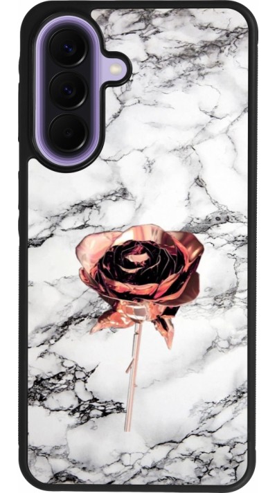 Samsung Galaxy A57 5G Case Hülle - Silikon schwarz Marble Rose Gold