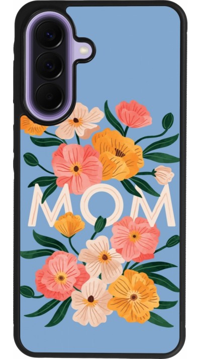 Coque Samsung Galaxy A57 5G - Silicone rigide noir Mom 2026 Flowers