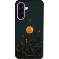 Coque Samsung Galaxy A57 5G - Silicone rigide noir Moon Flowers