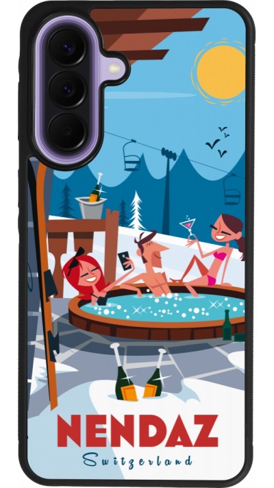 Coque Samsung Galaxy A57 5G - Silicone rigide noir Nendaz Mountain Jacuzzi