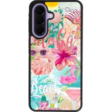 Samsung Galaxy A57 5G Case Hülle - Silikon schwarz Preppy Collage Aloha