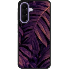Samsung Galaxy A57 5G Case Hülle - Silikon schwarz Purple Light Leaves